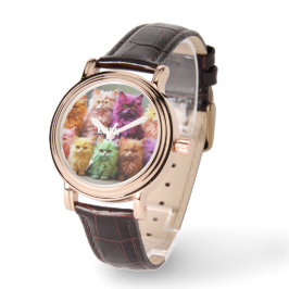 Stilvolle Katzenuhr für Katzenliebhaber. Armbanduhr