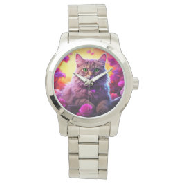 Stilvolle Katzenuhr für Katzenliebhaber Armbanduhr