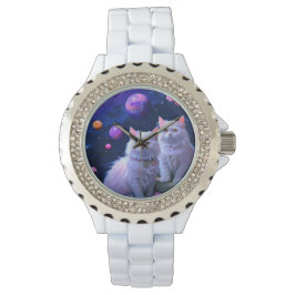 Stilvolle Katzenuhr für Katzenliebhaber Armbanduhr