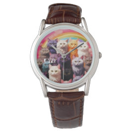 Stilvolle Katzenuhr für Katzenliebhaber Armbanduhr