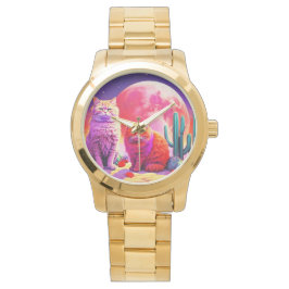 Stilvolle Katzenuhr für Katzenliebhaber Armbanduhr