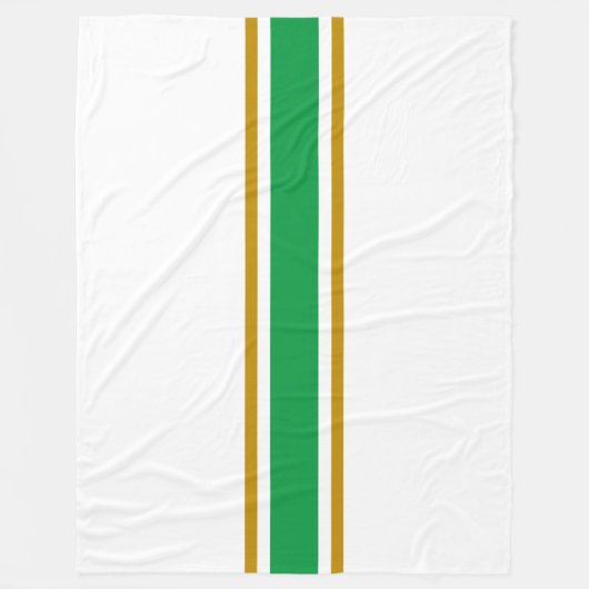 Stilvolle Kelly Green Brown Racing Streifen auf we Fleecedecke (Vorderseite)