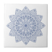 Stilvolle Keramik Blau geometrischer Muster Fliese (Vorderseite)