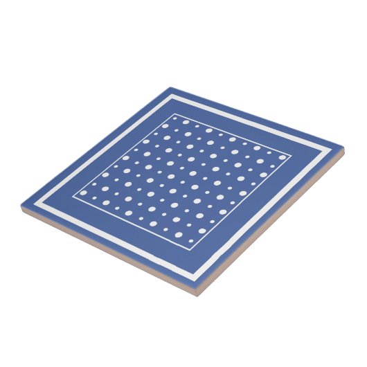 Stilvolle Keramik Tile, dunkelblaue Polka Dots Fliese (Seite)