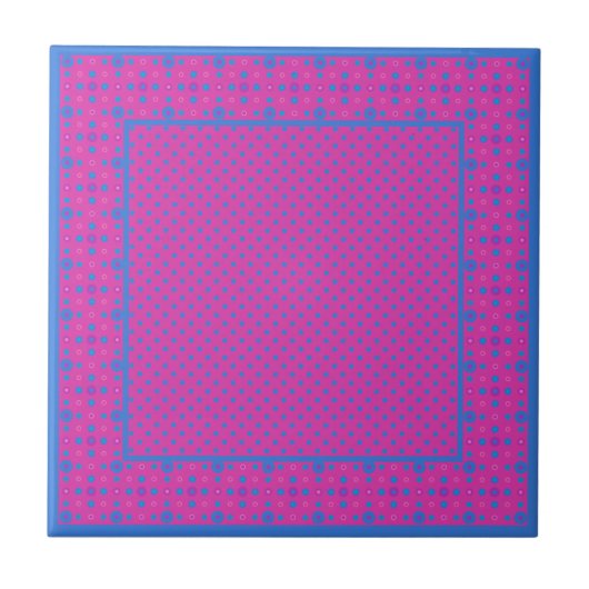 Stilvolle Keramik Tile, Magenta: Helle blaue Punkt Fliese (Vorderseite)