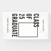 Stilvolle Klasse 2025 Weißer Foto Abschluss Banner (Horizontal)