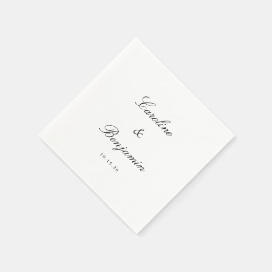 Stilvolle Klassik Script Elegant Wedding Individue Serviette (Ecke)