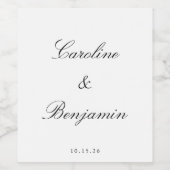 Stilvolle Klassik Script Elegant Wedding Individue Weinetikett (Einzelnes Label)