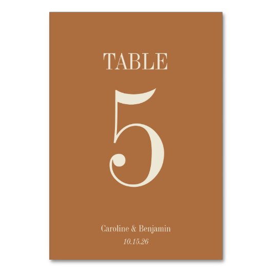 Stilvolle Klassik Terracotta auf dem Monte Tamaro Tischnummer (Rückseite)