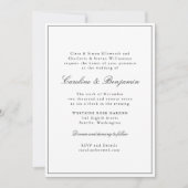 Stilvolle klassische Border Script Elegant Wedding Einladung (Vorderseite)