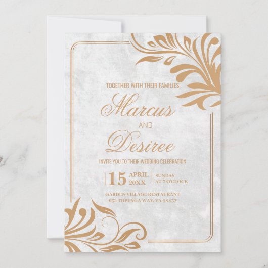 Stilvolle klassische Elemente Einladung (Vorderseite)