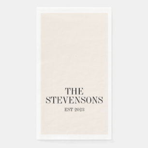 Stilvolle klassische Familie Nachname Est Date Elv Serviette