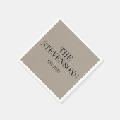 Stilvolle klassische Familie Nachname Est Date Tau Serviette (Ecke)