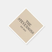 Stilvolle klassische Familienname Est Date Beige Serviette (Ecke)