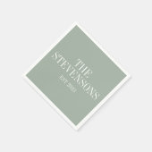Stilvolle Klassische Familienname Est Date Sage Serviette (Ecke)