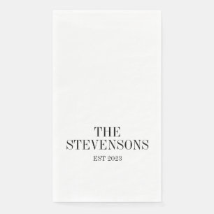 Stilvolle klassische Familienname Est Date White Serviette