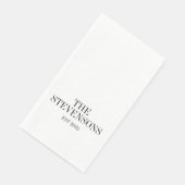 Stilvolle klassische Familienname Est Date White Serviette (Ecke)