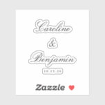 Stilvolle klassische Skripte Elegant Wedding Custo Aufkleber<br><div class="desc">Stilvolle formelle Klassische Klassische Schrift Elegant Wedding Einladung Custom Sticker</div>