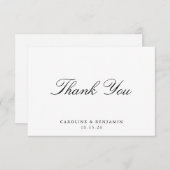 Stilvolle klassische Skripte Elegant Wedding Custo Dankeskarte (Vorne/Hinten)