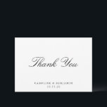 Stilvolle klassische Skripte Elegant Wedding Custo Dankeskarte<br><div class="desc">Stilvolle formale klassische traditionelle Skripte Elegante Hochzeit Einladung Custom Vielen Dank Hinweise</div>