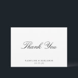 Stilvolle klassische Skripte Elegant Wedding Custo Dankeskarte<br><div class="desc">Stilvolle formale klassische traditionelle Skripte Elegante Hochzeit Einladung Custom Vielen Dank Hinweise</div>