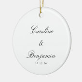 Stilvolle klassische Skripte Elegant Wedding Custo Keramik Ornament (Links)