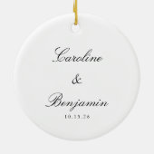 Stilvolle klassische Skripte Elegant Wedding Custo Keramik Ornament (Hinten)