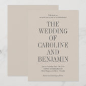 Stilvolle klassische Typografie Elegant Beige Hoch Einladung (Vorne/Hinten)