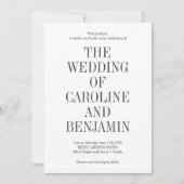 Stilvolle klassische Typografie Elegant Trendy Wed Einladung (Vorderseite)