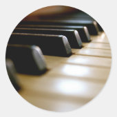 Stilvolle Klaviertastatur Runder Aufkleber (Vorderseite)