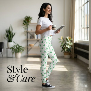 Stilvolle Klee-Druck-Leggings für Casual Wear Leggings