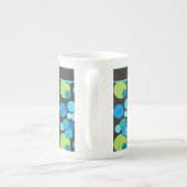 Stilvolle Knochen-China-Tasse, Blaumond-Muster Porzellantasse (Rückseite)