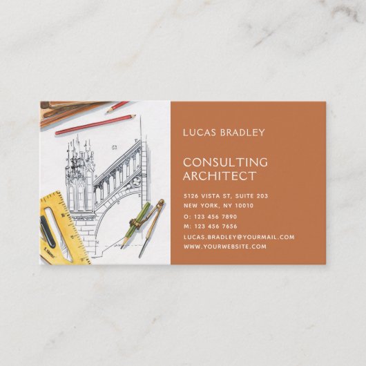 Stilvolle Konstruktionsarbeiten moderner Architekt Visitenkarte (Vorderseite)