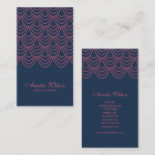 Stilvolle Kontur Pink Blue Geometric Social Media Visitenkarte (Vorne/Hinten)