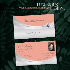 Stilvolle Korallensilber-Dekoration mit Foto und D Visitenkarte