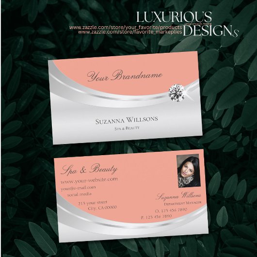 Stilvolle Korallensilber-Dekoration mit Foto und D Visitenkarte