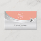 Stilvolle Korallensilber-Dekoration mit Logo und D Visitenkarte (Vorderseite)