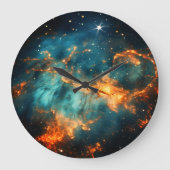 Stilvolle Kosmische Galaxie Große Wanduhr (Vorderseite)