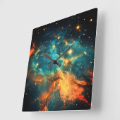 Stilvolle Kosmische Galaxie Quadratische Wanduhr (Winkel)