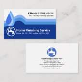Stilvolle, kreativ blaue Flutwasserwellen Klempner Visitenkarte (Vorne/Hinten)