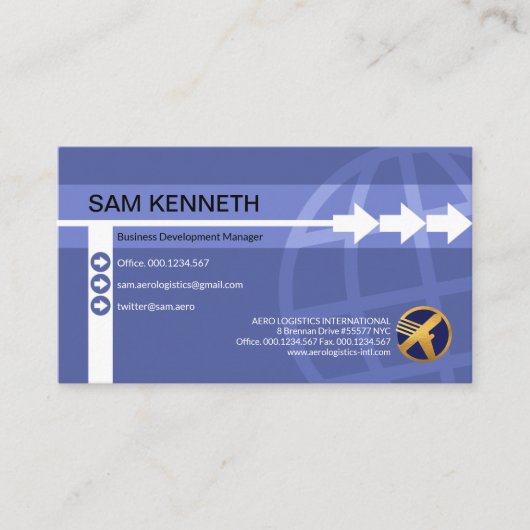 Stilvolle kreative Waffenlinie globaler Import Exp Visitenkarte (Vorderseite)