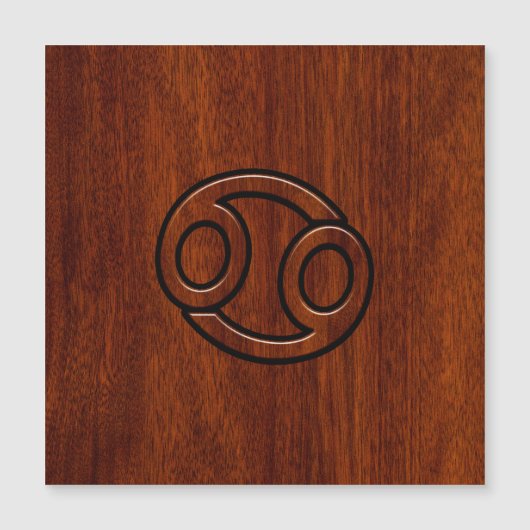 Stilvolle Krebssignatur im Mahagoni-Dekor Magnetkarte (Vorderseite)