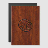 Stilvolle Krebssignatur im Mahagoni-Dekor Magnetkarte (Vorne/Hinten)