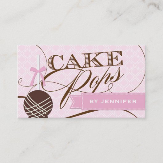 Stilvolle Kuchen-Pop-Geschäfts-Karte Visitenkarte (Vorderseite)