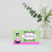 Stilvolle Kuchen-Pop-Nachtische Visitenkarte (Stehend Vorderseite)