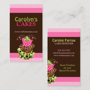 Stilvolle Kunst-Kuchen-Bäckerei Visitenkarte