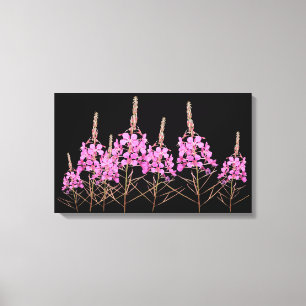 Stilvolle Kunstwerke lila Rosa Wild Feuer floralen Leinwanddruck