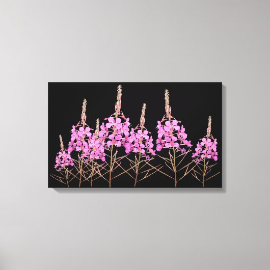 Stilvolle Kunstwerke lila Rosa Wild Feuer floralen Leinwanddruck (Vorderseite)