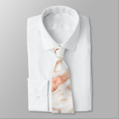 Stilvolle Kupfer-Rose Gold Foil Marmor Monogram Krawatte (Gebunden)