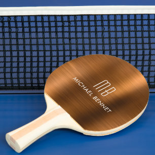 Stilvolle Kupfermetallic Monogram-Bezeichnung Tischtennis Schläger